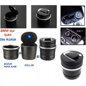 BMW Tip Bardaklıklı Mavi Led Işıklı Spor Oto Araç İçi Küllük - 6