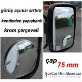 Carub Açısı Ayarlanabilir 75 mm Krom Yuvarlak Kör Nokta Aynası - 2