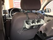 Araç İçi Koltuk Arası ve Başlık Bardak Tutucu, Bardaklık Gri - 3