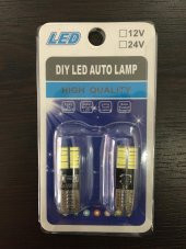 24 Ledli T10 Dipsiz Beyaz Park Ledi Ampulü 12V Cob Led SMD Canbus - 2