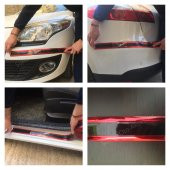 5D Tampon Bagaj Kapı Eşiği Koruyucu Şerit Bant Kırmızı PianoBlack - 3