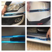 5D Tampon Bagaj Kapı Eşiği Koruyucu Şerit Bant Mavi Piano Black - 3