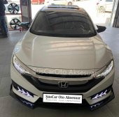 Honda Civic FC5 Esnek 3 Parça Lip Piano Black Flaplı Kanatlı - 2