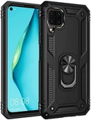 Huawei P40 Lite Uyumlu Tank Kılıf Yüzüklü Standlı Yüksek Koruma thumbnail 3