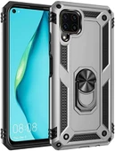 Huawei P40 Lite Uyumlu Tank Kılıf Yüzüklü Standlı Yüksek Koruma thumbnail 1