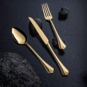 Nehir Fulya Titanyum Gold Full Altın 84 Parça Kutulu Çatal Bıçak Seti thumbnail 1