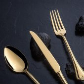 Nehir Fulya Titanyum Gold Full Altın 84 Parça Kutulu Çatal Bıçak Seti thumbnail 3