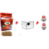 Muhabbet Kuşları ve Tropikal Kuşlar İçin Kızıştırma Maması 500 gr + Gaga Taşı X 2 Adet + Yuvalık - 1