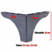 Mobilya Kanepe Sehpa Puf Koltuk Ayağı 10 cm Antrasit Baza Ayak (4 ADET) - 3