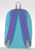Kaukko 3 Colors Turkuaaz-Mor Puantiyeli Okul ve Günlük Sırt Çantası - 3