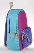 Kaukko 3 Colors Turkuaaz - Mor Puantiyeli Okul ve Günlük Sırt Çantası - 2