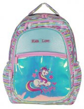 Kaukko Kids&Love Turkuaz-Pembe Unicorn İlkokul Çanta Seti - Kız Çocuk - Parlak - 2