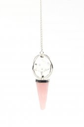 Pembe Kuvars - Kristal Kuvars Doğal Taş Markaba Model Pandül thumbnail 1