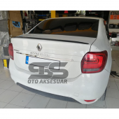 Sts Oto Aksesuar Renault Symbol 2013 Uyumlu Sonrası Bagaj Üstü Spoiler Piano Black Parlak Siyah - 1