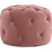 Ünüvar Konsept Puf & Benç Oval-Kapitoneli Silenebilir Kumaş Pembe K1 - 3