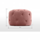 Ünüvar Konsept Puf & Benç Oval-Kapitoneli Silenebilir Kumaş Pembe K1 - 4