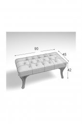 Mobildeco Puf & Benç 45*90-Pls Ayak Silenebilir Kumaş Beyaz - 1