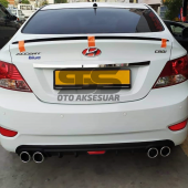 Sts Oto Aksesuar Hyundai Accent Blue Bagaj Üstü Slim Spoiler Parlak Siyah - 5