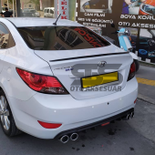 Sts Oto Aksesuar Hyundai Accent Blue Bagaj Üstü Slim Spoiler Parlak Siyah - 6
