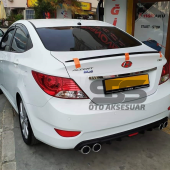 Sts Oto Aksesuar Hyundai Accent Blue Bagaj Üstü Slim Spoiler Parlak Siyah - 7