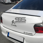 Sts Oto Aksesuar Citroen C Uyumlu Elysee Bagaj Üstü Slim Spoiler Parlak Siyah Piano Black - 12