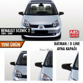 Sts Oto Aksesuar Renault Scenic 2 2004-2009 Batman Yarasa Ayna Kapağı Piano Black Abs Plastik - 2