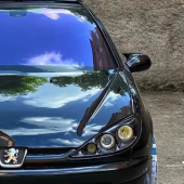 Sts Oto Aksesuar Peugeot 206 1998-2012 Uyumlu Batman Yarasa Ayna Kapağı Piano Black Abs Plastik - 4