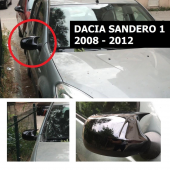 Sts Oto Aksesuar Dacia Sandero 2009-2020 Batman Yarasa Ayna Kapağı Piano Black Abs Plastik - 4