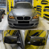 Sts Oto Aksesuar Bmw E60 2003-2010 Batman Yarasa Ayna Kapağı Piano Black Abs Plastik - 1