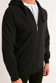 Hipatu 2 İp Şardonlu Fermuarlı Kapşonlu Oversize Sweatshırt Ceket - 4