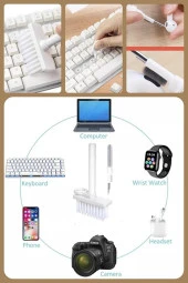 Profesyonel Klavye temizleme fırçası 5 Fonksiyonlu  Airports Kamera Kulaklık Temizleme Kiti Gamer  Temizlik Seti - 2