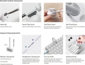 Profesyonel Klavye temizleme fırçası 5 Fonksiyonlu  Airports Kamera Kulaklık Temizleme Kiti Gamer  Temizlik Seti - 6