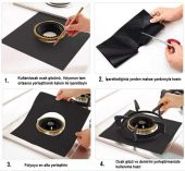 Ocak Koruyucu Folyo Yanmaz Yapışmaz 4lü SiYAH set - 2