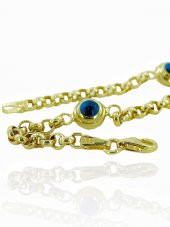 14 Ayar Altın Cam Göz Boncuk Efsane Model Günlük Bileklik thumbnail 1