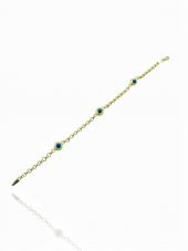 14 Ayar Altın Cam Göz Boncuk Efsane Model Günlük Bileklik thumbnail 2