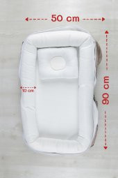 Çantalı Taşınabilir Bebek Reflü Yatağı, Yastığı, Babynest, Anne Çantası Dokuma Kumaş Çocuk Araç Gereçleri thumbnail 7