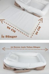 Çantalı Taşınabilir Bebek Reflü Yatağı, Yastığı, Babynest, Anne Çantası Dokuma Kumaş Çocuk Araç Gereçleri thumbnail 11