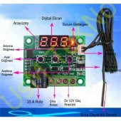 5 Adet Kuluçka Termostatı 12v Akvaryum Termostatı Dijital Termostat Problu Dijital  ısı Derece - 2