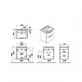 Vitra Root Flat 60 cm Beyaz Çekmeceli Banyo Dolabı Alt Modül Lavabo thumbnail 2