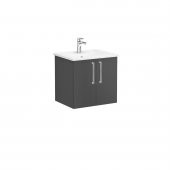 Vitra Root Flat 60 cm Gri Kapaklı Banyo Dolabı Alt Modül Lavabo - 1