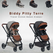 Biddy Pitty Terre Smoked Hafif Travel Sistem Bebek Arabası - 2