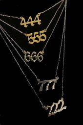 Angel Number Şans Numara Kolyesi 925 Ayar Gümüş Zincirli Gold Kolye Kişiye Özel Tasarım - 3