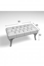 En6 Puf & Benç 45X90-Pls Ayak Silenebilir Kumaş Turkuaz - 2