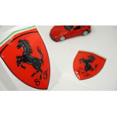 Ferrari Scuderia Çamurluk Yanı 3M 3D Damla Desen Logo Seti - 1