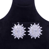 Kadın 925 Ayar Gümüş Küpe (ZRK 2200) Yıldız Baget Taşlı Model - 2