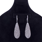 Sıralı Taşlı Sallantılı Gümüş Küpe thumbnail 2