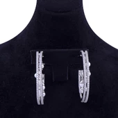 Halka Model Sıralı İncili Gümüş Küpe - 3