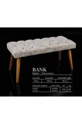 Puf  Benç 45X90-Ahşap Ayak Silenebilir Kumaş Krem - 1