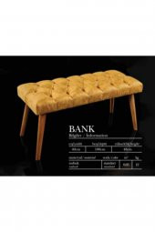 Puf  Benç 45X90-Ahşap Ayak Silenebilir Kumaş Krem - 2