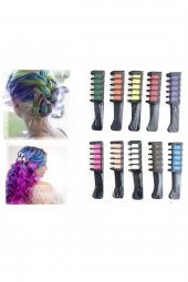 Saç Tebeşiri Taraklı 10 lu Renkli Saç Boyası Tebeşiri Geçici Saç Tebeşir Seti hair Chalk - 2